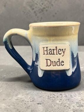 TUMBLEWEED POTTERY HARLEY DUDE 20OZ DRIP GLAZE STONEWARE MUG